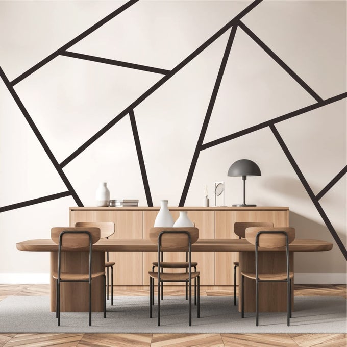 STRIPED WALL DECALS GEOMETRIC LINE WALL DECAL BLACK VINYL WALLS DECALS MODERN WALLS STICKERS REMOVABLE PEEL AND STICK WALL ACCENT FOR OFFICE BEDROOM LIVING ROOM ART MURALS DECOR