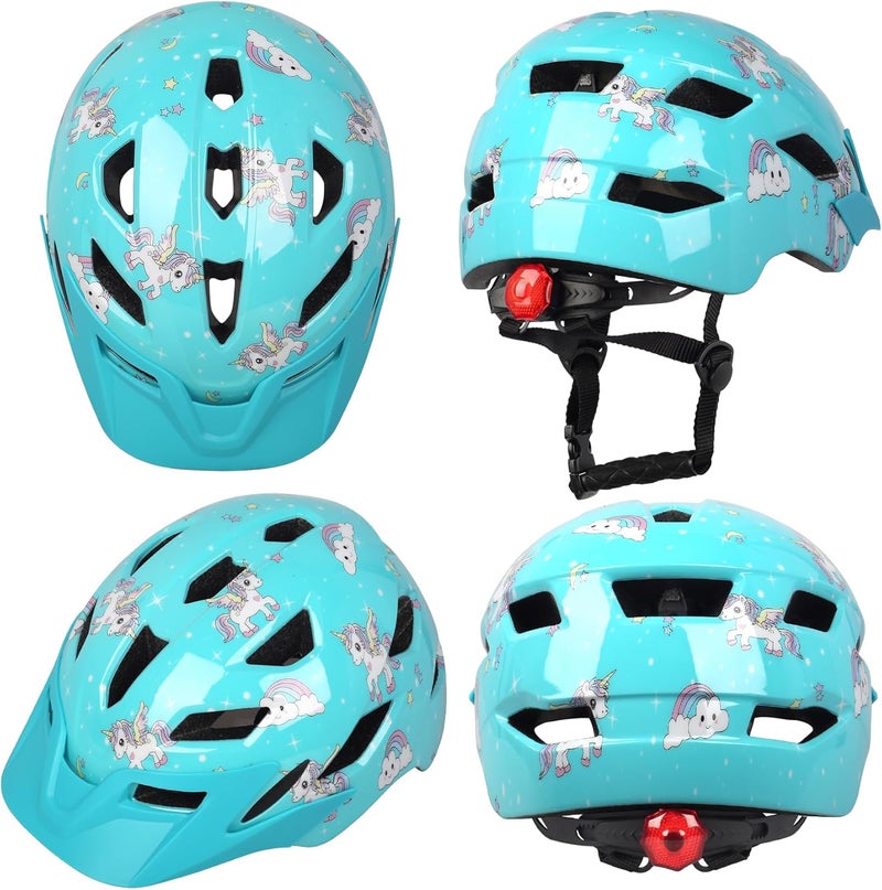 Bavilk Kids Bike Helmet, Kids Boys Girls Bike Helmets with LED Light Detachable Visor Children Youth Teen Multi-Sport for Skating Cycling Scooter Skateboard Adjustable & Lightweight 19.7"-22.4" - Image 2
