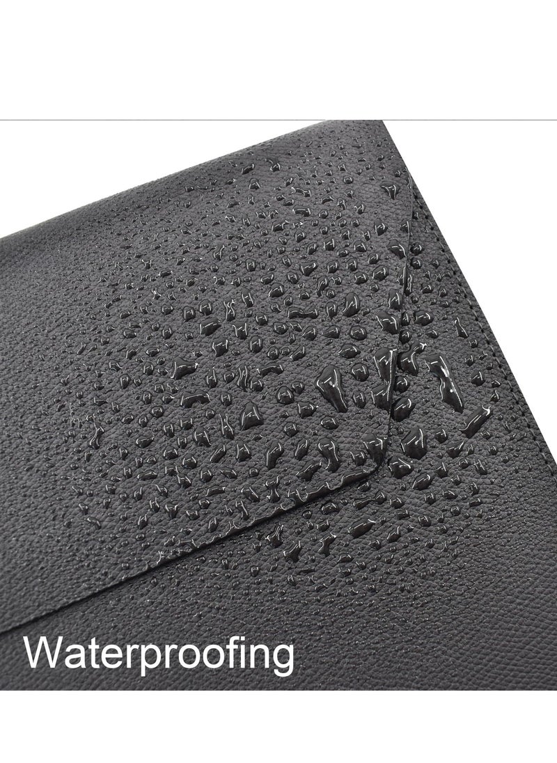 Generic - PU Leather A4 File Folder, Document Portfolio Holder Waterproof Portfolio Envelope Folder for A4 Letter Size Magnetic Closure Leather Envelope - Image 1