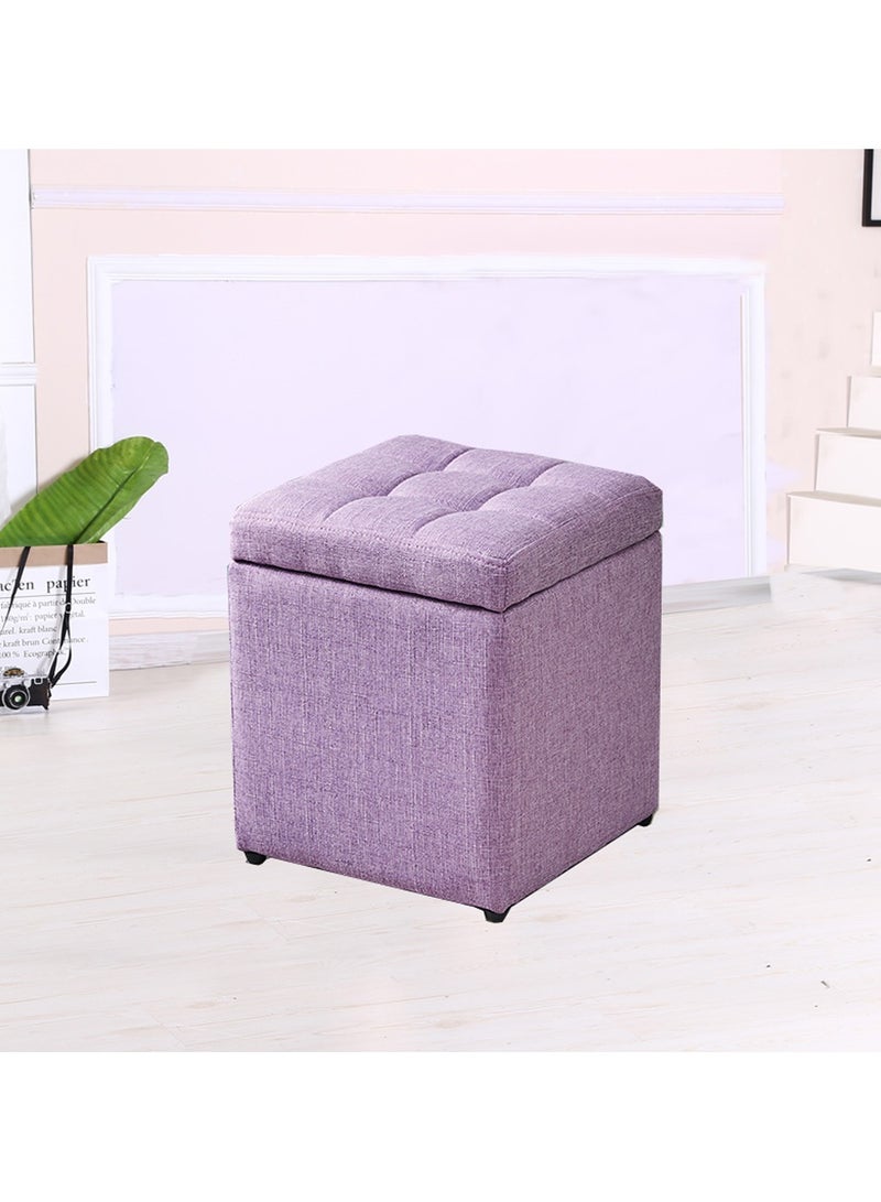 LINGWEI Ottoman Storage Stool Footrest Storage Cube Shoe Change Bench Pink 30x35x30cm - Image 5