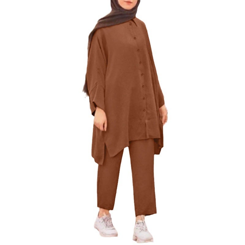 Shirt Suit Female Malaysian Muslim Women'S Clothes Plus Size Women'S Fashion Casual Two-Piece Suit - Image 5