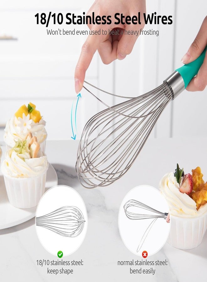 VARNH 18/8 Stainless Steel Balloon Whisk | Kitchen Wire Egg Beater with Rust-Proof Sturdy Wires & Non-Slip Silicone Handle for Cooking & Baking - Image 3