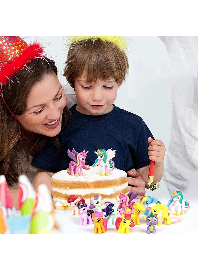 RollsTimi  12 Packs Of Cake Topper Unicorn Toy Character Set Action Figure, Toy Party Cake Decoration Supplies Children'S Cake Character - Image 5