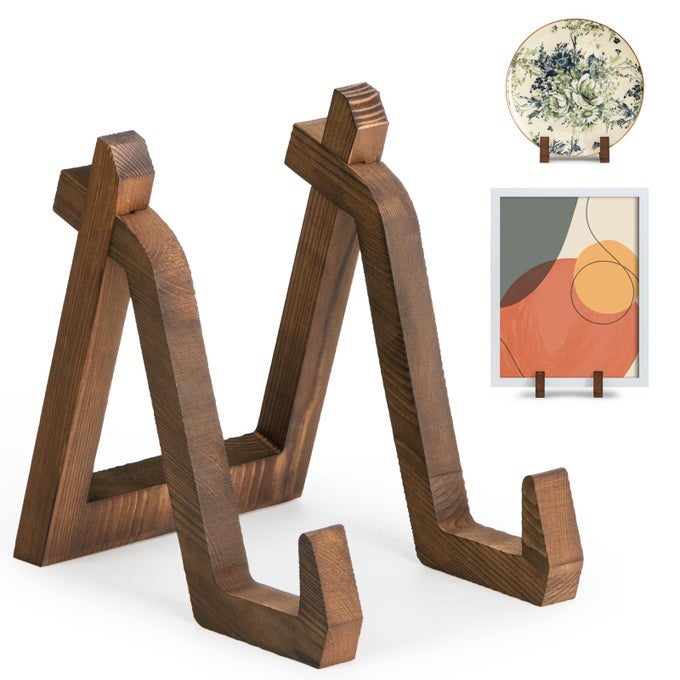 PLATE DISPLAY STAND 8 INCH PLATE HOLDER FOR DISPLAYING DECORATIVE PICTURE FRAME DISH PHOTO PLAQUE PLATTER WOOD STAND