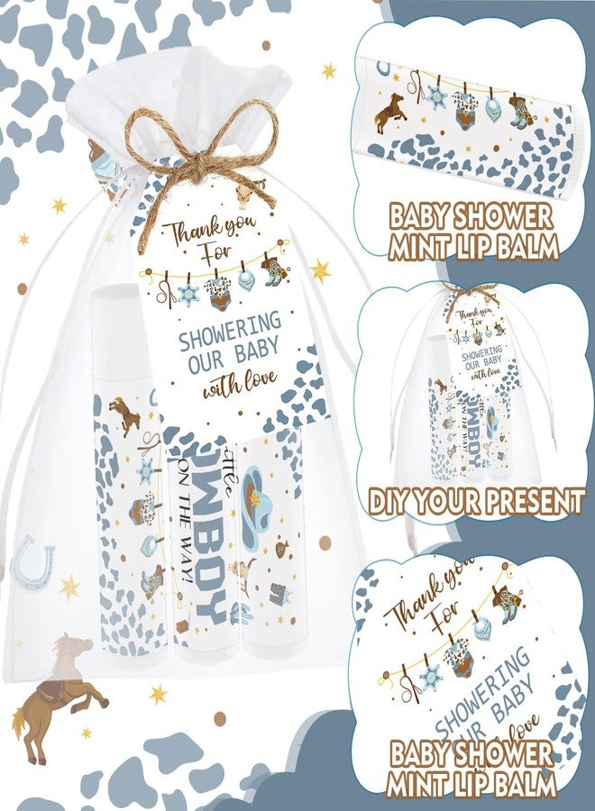 Nlicrst 50 PCS Baby Shower Cowboy Lip Balm Bulk Neutral Gender Reveal Boys Girls Games Baby Shower Favors Gifts for Guests Moisturizing Lip Care Cowboy Themed Birthday Party Supplies Decorations - Image 3