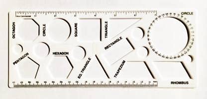 FIRST CLICK Shapes Stencil for Drawing Shapes Stencils for Kids Geometry Set Inbuilt Scale Ruler 1 pcs - Image 4