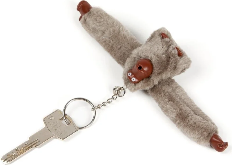 Newish Polo Newishpolo Monkey Plush Keychain Gray