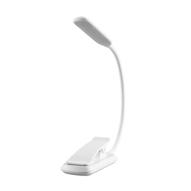 USB Rechargeable LED Book Light Clip On Lamp White Plastic Eye Protection Reading Light For Study Bedside - Image 2