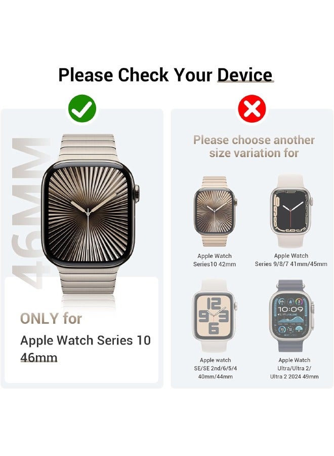 Compatible for Apple Watch Series 10 46mm Hard Case with Privacy Tempered Glass Screen Protector, Unique Design Hard PC Waterproof Case Cover, Bumper Full Coverage Accessories for iWatch 10 46mm, Black - Image 2