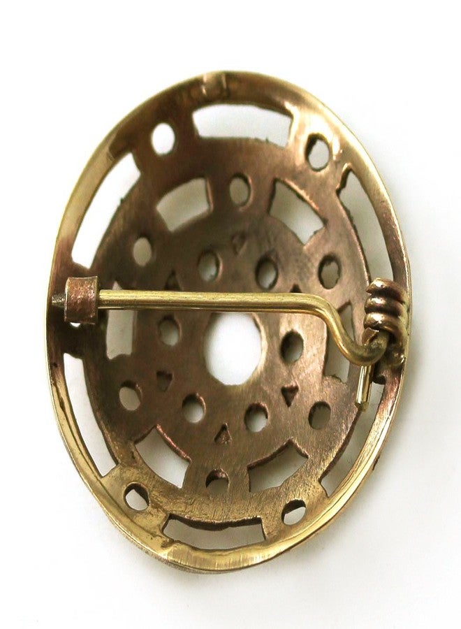 LynnAround Bronze Gold Viking Shield Brooches,Clothes Fasteners - Cloak, Shawl, Scarf Pin, Celtic Irish Norse Vintage Jewelry (Brooch V.2) - Image 2