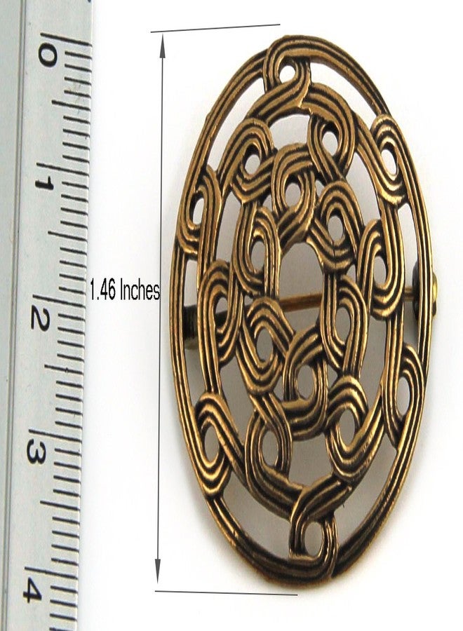 LynnAround Bronze Gold Viking Shield Brooches,Clothes Fasteners - Cloak, Shawl, Scarf Pin, Celtic Irish Norse Vintage Jewelry (Brooch V.2) - Image 4