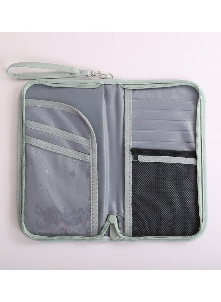 Passport Holder, Passport Case with RFID Blocking,Durable Twill Fabric Travel Wallet with Card Slots & ID Window for Men&Women Travel Accessories(Light Green) - Image 3