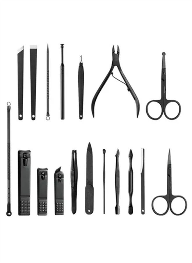 BLOOMING TIME 18-Piece Pedicure And Manicure Tool Set With Carry Case Black - Image 3