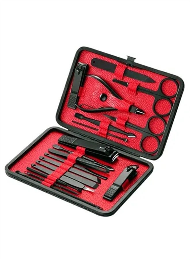 BLOOMING TIME 18-Piece Pedicure And Manicure Tool Set With Carry Case Black - Image 2