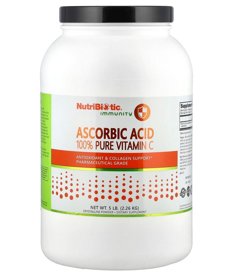 Nutribiotic Immunity Ascorbic Acid 100% Pure Vitamin C Crystalline Powder 5 lb (2.26 kg)
