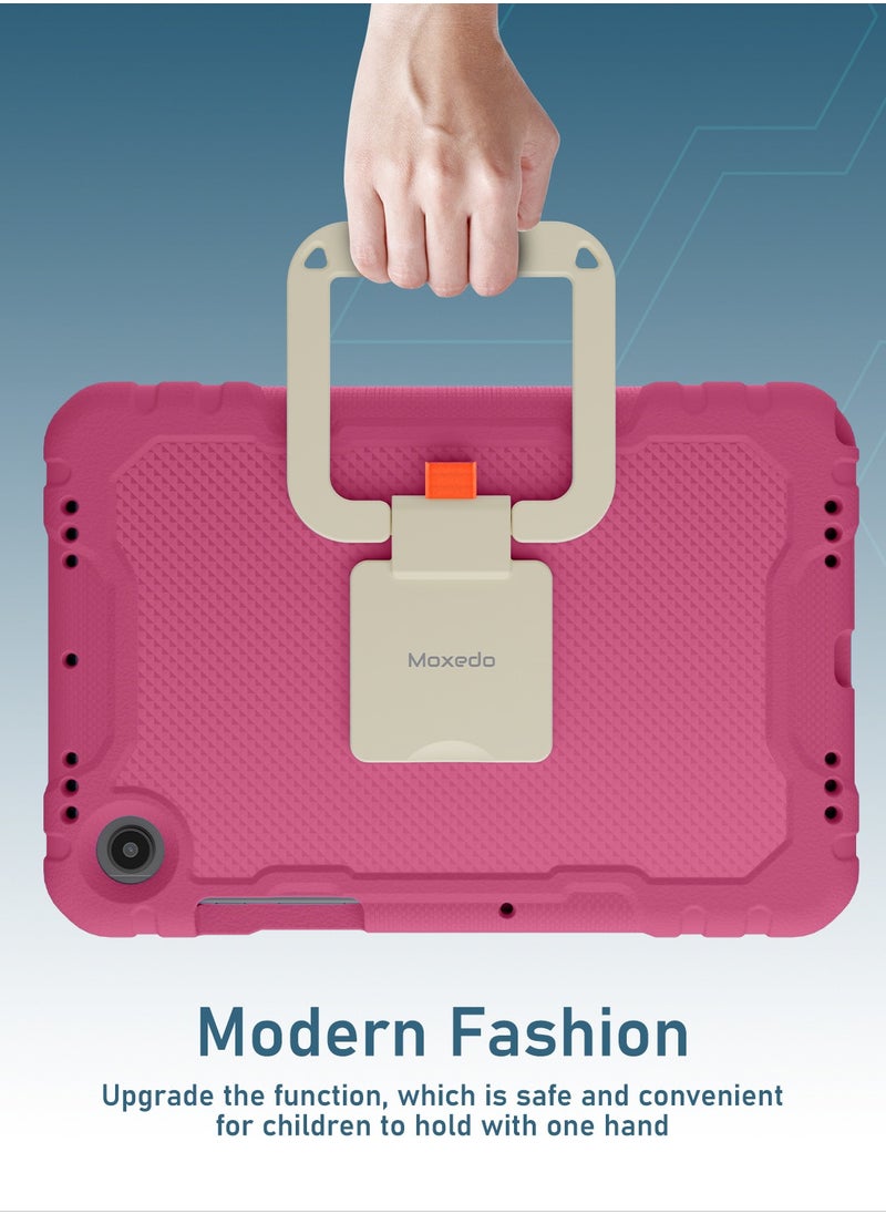 Moxedo Moxedo Rugged Protective EVA Foam Silicone Kids Case Cover, Shockproof Foldable 360 Rotatable Stand Handle Grip with Pencil Holder Compatible for Samsung Galaxy Tab A8 Case 10.5-inch (Rose Pink)  - Image 4