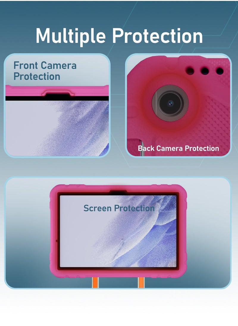 Moxedo Moxedo Rugged Protective EVA Foam Silicone Kids Case Cover, Shockproof Foldable 360 Rotatable Stand Handle Grip with Pencil Holder Compatible for Samsung Galaxy Tab A8 Case 10.5-inch (Rose Pink)  - Image 2