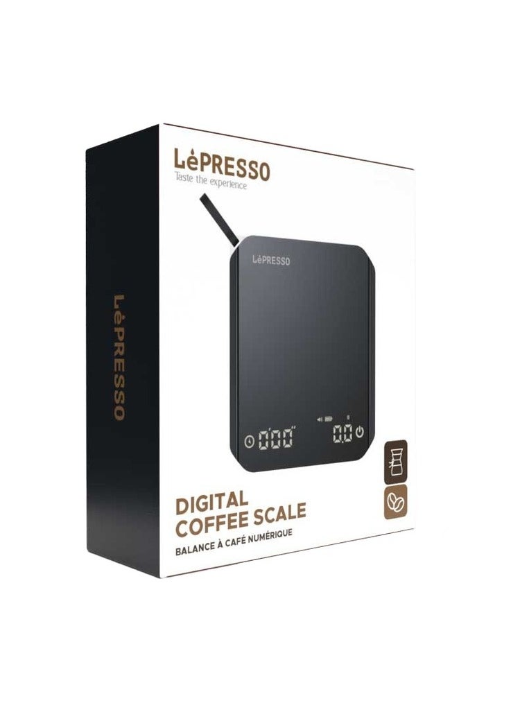 LePRESSO Digital Coffee Scale with Timer / Accurate Measurements / Precision in Brewing - Black  - Image 4