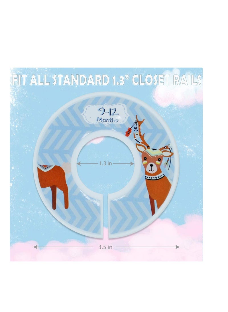 SOLARAE Baby Closet Size Dividers, 12 PACK Baby Cloth Organizers Baby Clothes, for 0-24 Months & All Age, Nursery Decor, Baby Clothes Organizers, Fit All Standard 1.3 Inches Closet Rails - Image 2