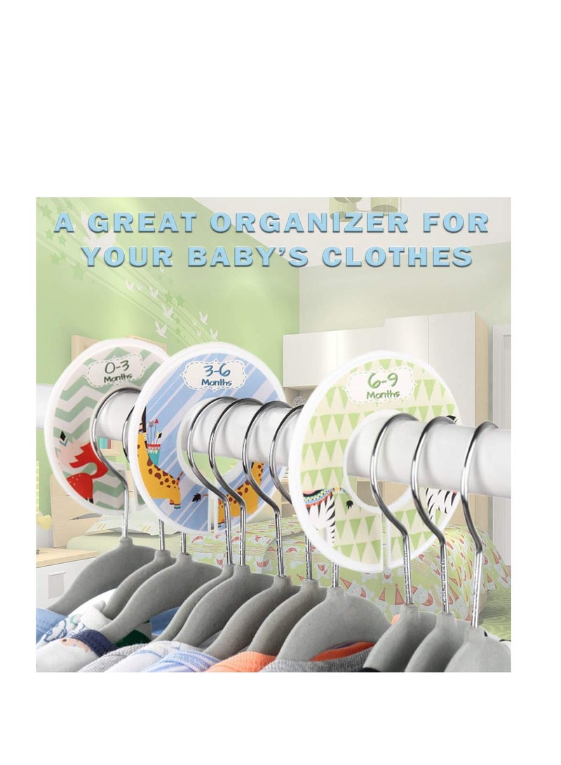SOLARAE Baby Closet Size Dividers, 12 PACK Baby Cloth Organizers Baby Clothes, for 0-24 Months & All Age, Nursery Decor, Baby Clothes Organizers, Fit All Standard 1.3 Inches Closet Rails - Image 4
