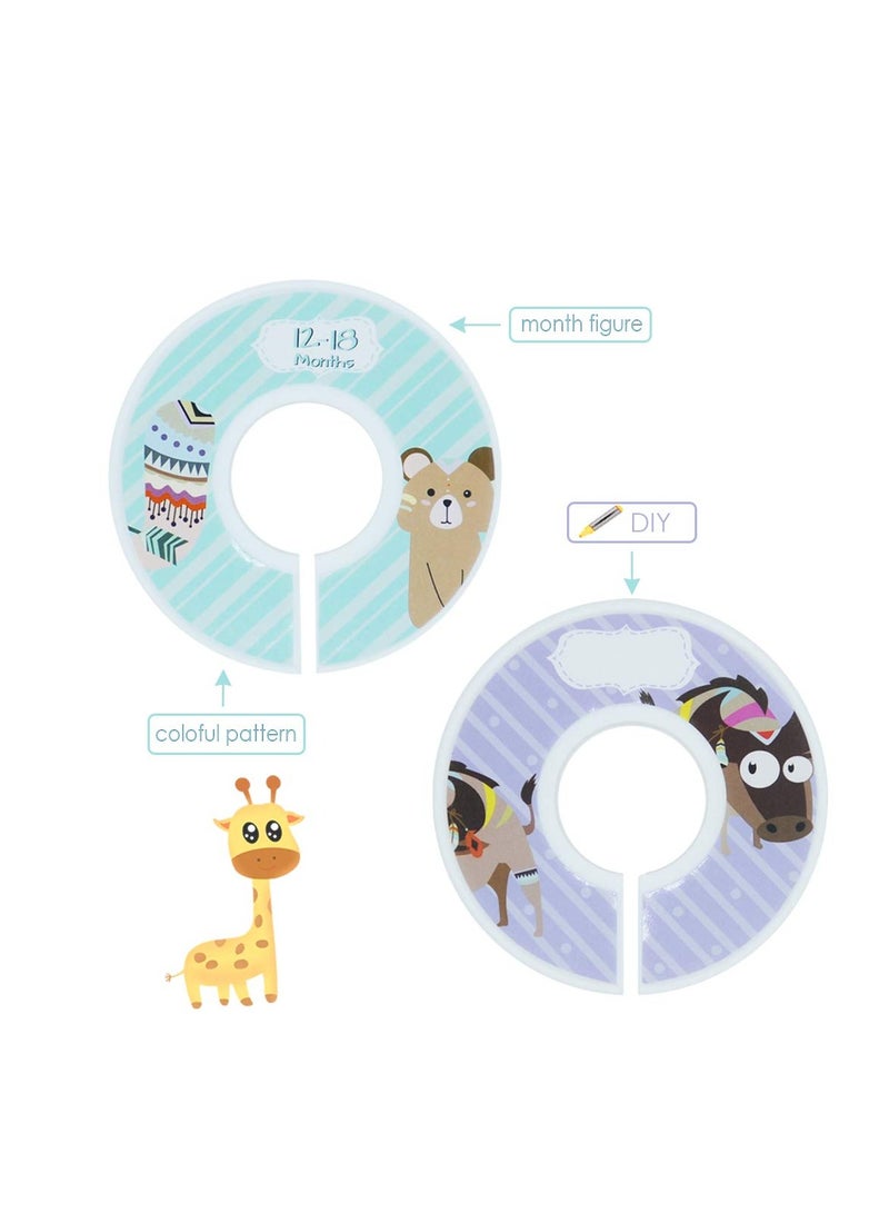 SOLARAE Baby Closet Size Dividers, 12 PACK Baby Cloth Organizers Baby Clothes, for 0-24 Months & All Age, Nursery Decor, Baby Clothes Organizers, Fit All Standard 1.3 Inches Closet Rails - Image 5