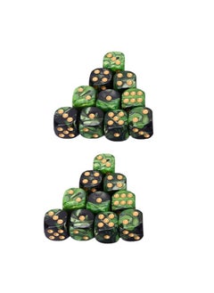 Toyvian 6 Sided Dice Set 25Pcs 16Mm Standard Rounded Translucent Dice Green Black  - Image 2
