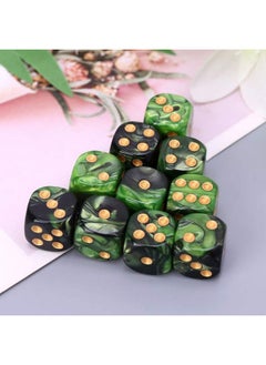 Toyvian 6 Sided Dice Set 25Pcs 16Mm Standard Rounded Translucent Dice Green Black  - Image 3