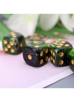 Toyvian 6 Sided Dice Set 25Pcs 16Mm Standard Rounded Translucent Dice Green Black  - Image 5