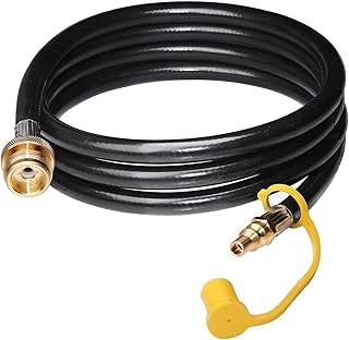 DOZYANT DOZYANT 8 Feet 1/4" Quick Connect RV Propane Hose Converter Replacement for 1 lb Throwaway Bottle Connects 1 LB Bulk  - Image 1