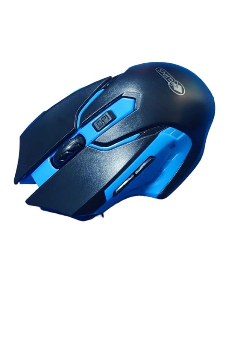 TWINS Wireless Mouse – 2.4GHz USB Receiver for PC, Laptop, TV & Monitor (Black/Blue)