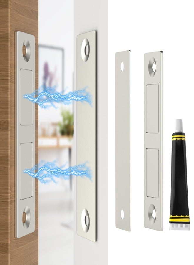 Jiayi Magnets for Cabinet Doors, Self-Adhesive, Pack of 2, Ultra Thin Magnetic Catch Strong Door Closer for Cupboards, Drawer Magnetic Closure for Cupboards, Double Magnets Lock for Furniture, - Image 1