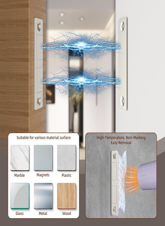 Jiayi Magnets for Cabinet Doors, Self-Adhesive, Pack of 2, Ultra Thin Magnetic Catch Strong Door Closer for Cupboards, Drawer Magnetic Closure for Cupboards, Double Magnets Lock for Furniture, - Image 2