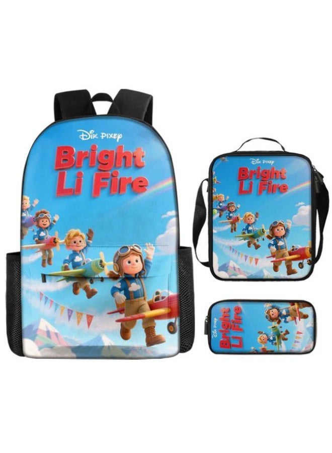 واضح من النار حقيبة كرتونية من ثلاث قطع، يسهل التعامل معها في مناسبات مختلفة (متوفرة للطلاب والأطفال والأصدقاء في النزهايات وتسلق الجبال والتعليم المدرسي وما إلى ذلك) | الكتفين + حقائب اليد + حقائب القرطاسية | موسم العودة إلى المدرسة / هدايا المهرجان - 30 - Image 2