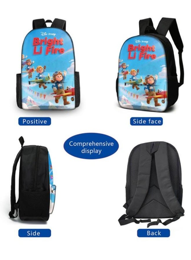 واضح من النار حقيبة كرتونية من ثلاث قطع، يسهل التعامل معها في مناسبات مختلفة (متوفرة للطلاب والأطفال والأصدقاء في النزهايات وتسلق الجبال والتعليم المدرسي وما إلى ذلك) | الكتفين + حقائب اليد + حقائب القرطاسية | موسم العودة إلى المدرسة / هدايا المهرجان - 30 - Image 3