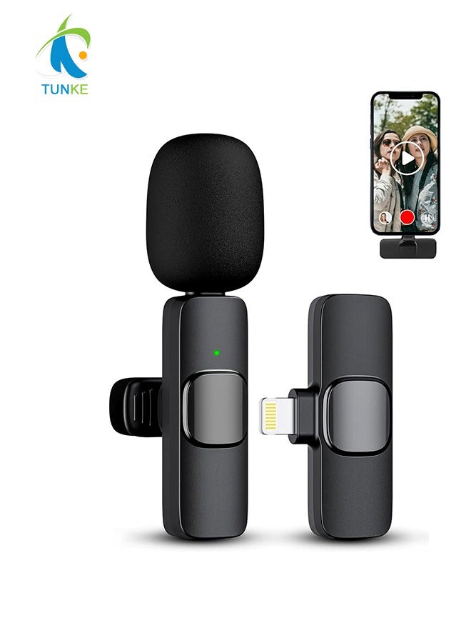 TUNKE Professional Wireless Lavalier Microphone and Clip for Most Mobile Devices and Tablets Lightning  - Image 1