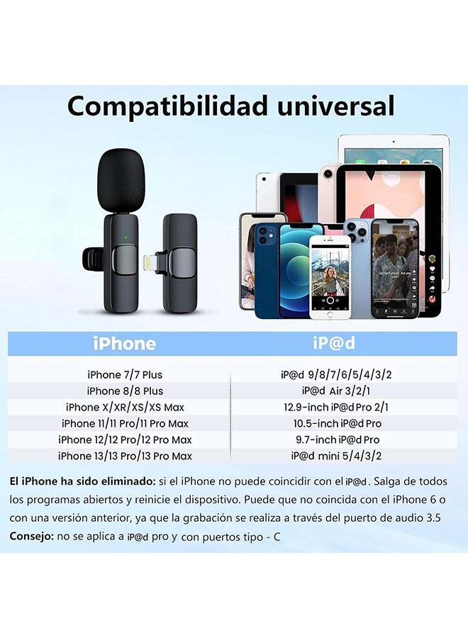 TUNKE Professional Wireless Lavalier Microphone and Clip for Most Mobile Devices and Tablets Lightning  - Image 4
