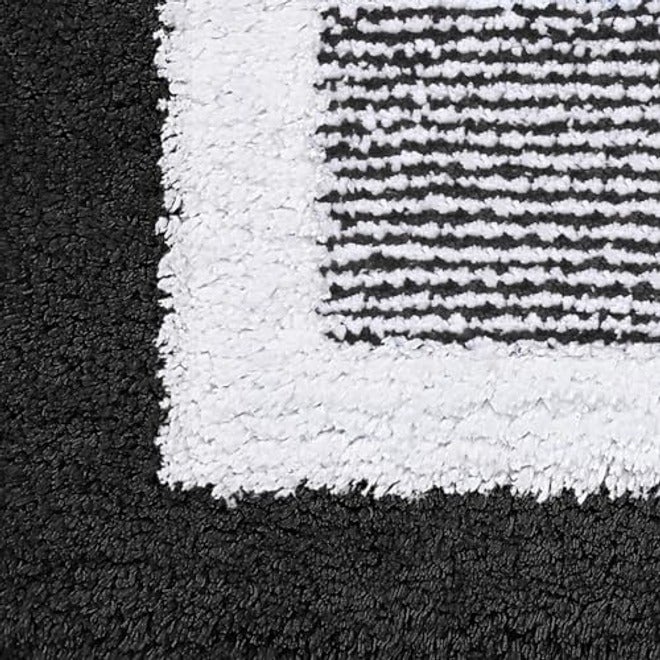 OLANLY Small Bathroom Rugs 24x16, Soft Absorbent Microfiber Bath Rugs, Grey | Non-Slip, Machine Washable, Quick Dry Shaggy Bath Carpet - Image 1