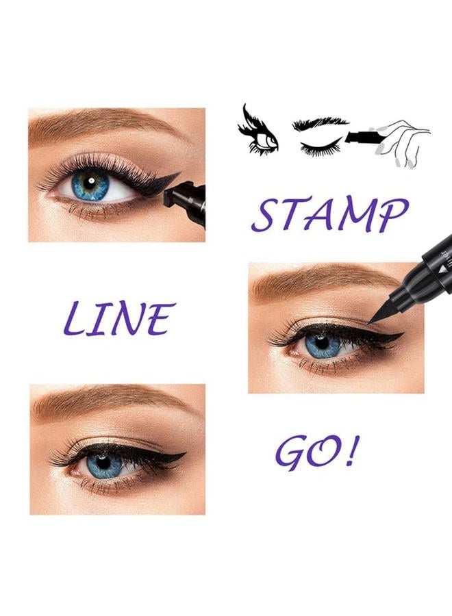 Linble Winged Eyeliner Stamp Set, 4 PCs Dual-ended Eyeliner Pens with Felt Tip & Wing Stamp, Long Lasting and Smudge Proof Eye Makeup for Women - Image 5