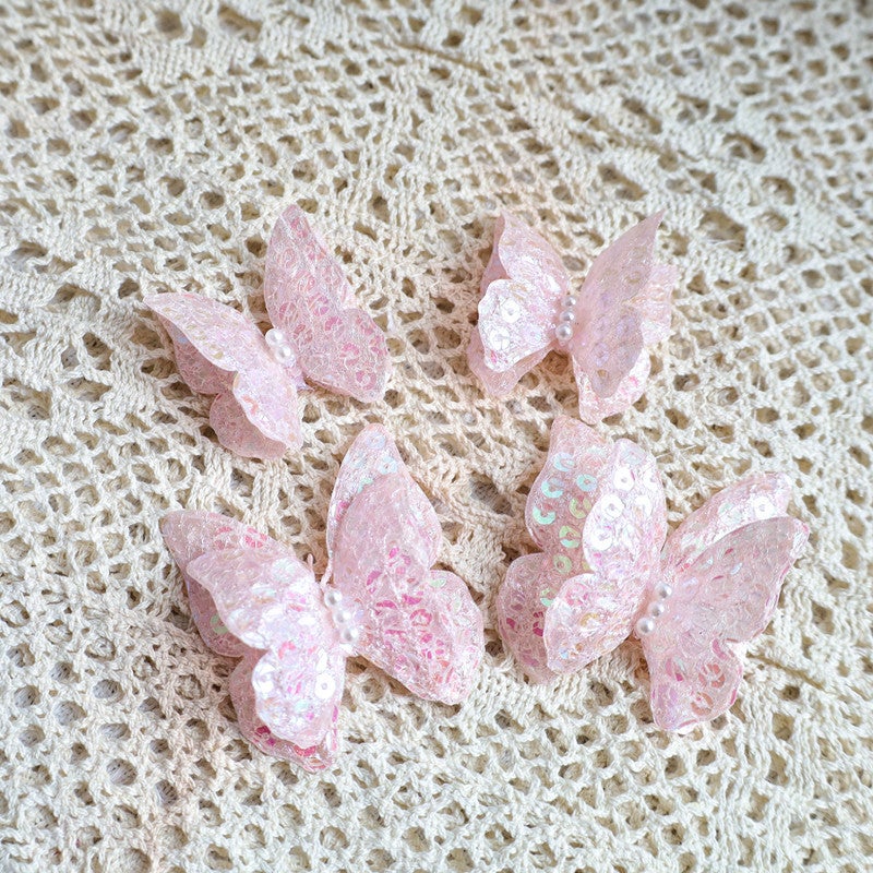 Butterfly Birthday Cake Toppers Elegant Mothers Day Decor Pink butterflies, two large and two small 