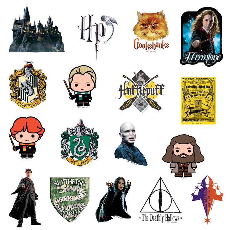 GRAPHICS & MORE Harry Potter 50ct Vinyl Sticker Pack â€“ Hogwarts Houses, Harry, Hermione, Ron, Dumbledore, Deathly Hallows Die-Cut Stickers for Laptop, Water Bottle, Scrapbooking, Tablet, Indoor & Outdoor - Image 3