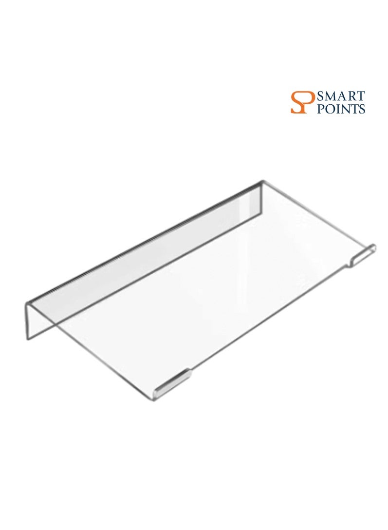 "سمارت بوينتس  " حامل لوحة مفاتيح شفاف من الأكريليك  – منظم مكتبي مريح (29.9 × 13.3 × 3.9 سم) - Image 1