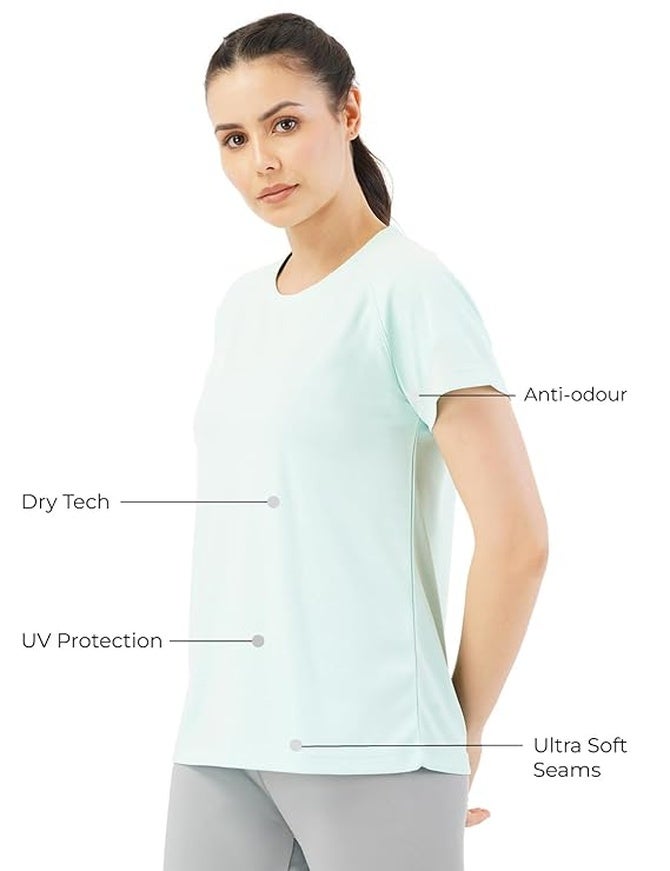 pump'd Athleisure Women's T-shirt for Gym -Lightweight, Anti-Odor, UV Protect, Dry Tech, Ultra Soft Seams - Image 3