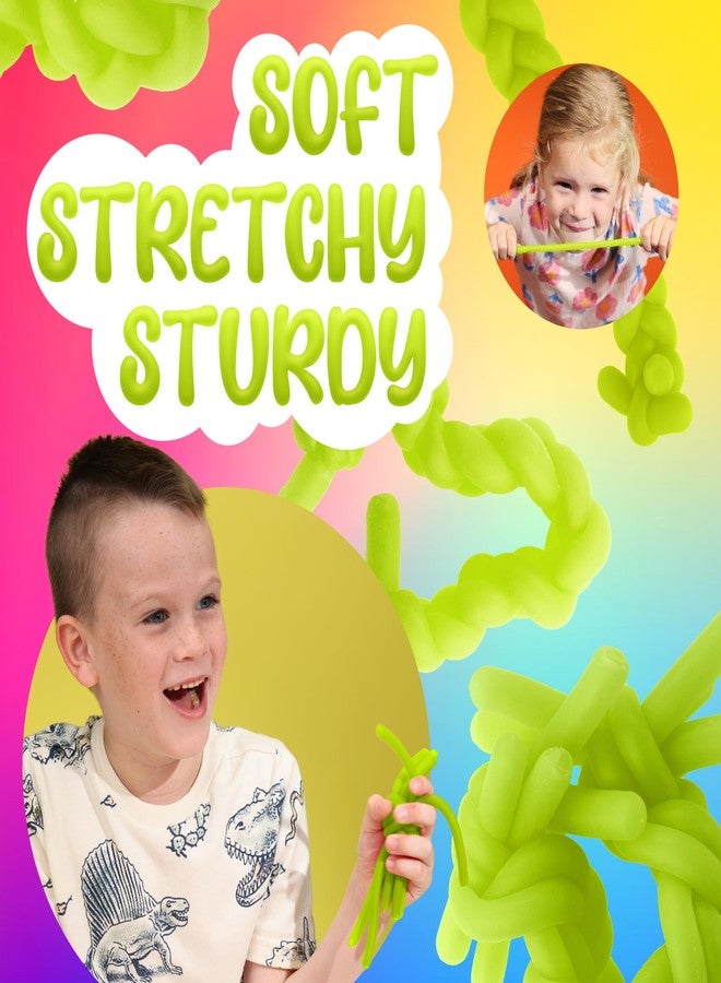 Entervending Monkey Noodles - 10 Stretchy Sensory Toys for Kids and Toddlers - Autism Sensory Products - Stretchy String - Party Favors for Kids - Treasure Box Toy for Classroom - Easter Fillers - Yellow - Image 2