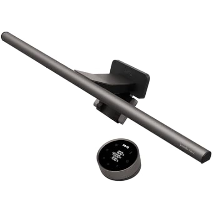 BenQ SCREENBAR HALO 2 LED MONITOR LIGHT - WIRELESS CONTROLLER, ADJUSTABLE BRIGHTNESS & COLOR TEMPERATURE, EYE-CARE LIGHT BAR, NO SCREEN GLARE, SPACE SAVING, USB POWERED - Image 1