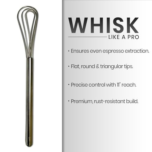 Rattleware 10.25" Long-Handle Silver Espresso Whisk - Perfect Coffee Distribution, Stainless-Steel Triangular Design, Ideal for Commercial & Home Use - Image 3