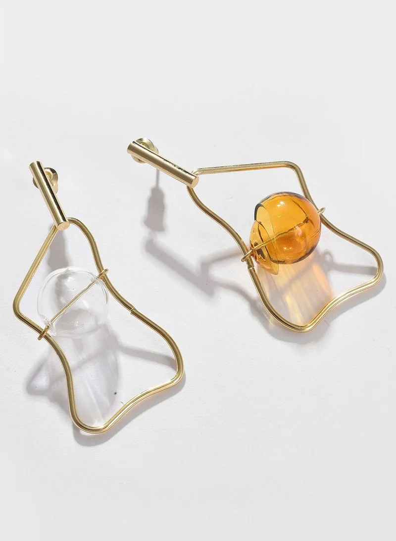 SOHI Gold Plated Designer Drop Earring
