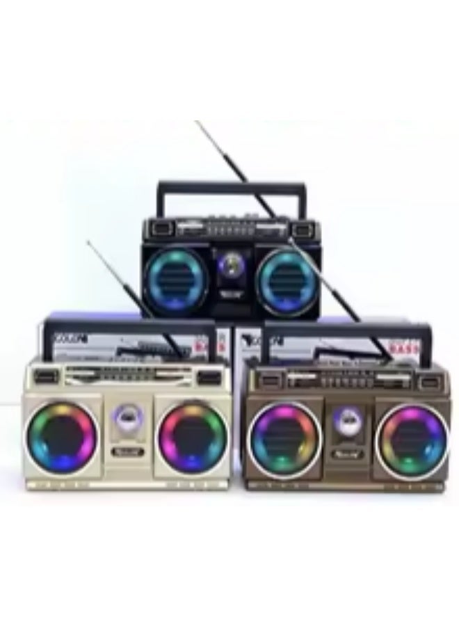Rechargeable BT/FM/MP3/TF/USB Radio, Lightweight Bluetooth Speaker Music Player