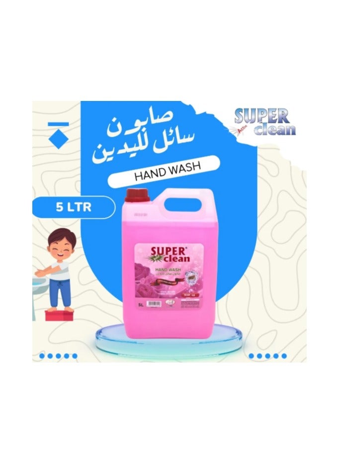 سوبر كلين غسول يدين بالورد 5 لتر | غسول يدين لطيف ومنعش للحماية والنظافة اليومية - Image 2