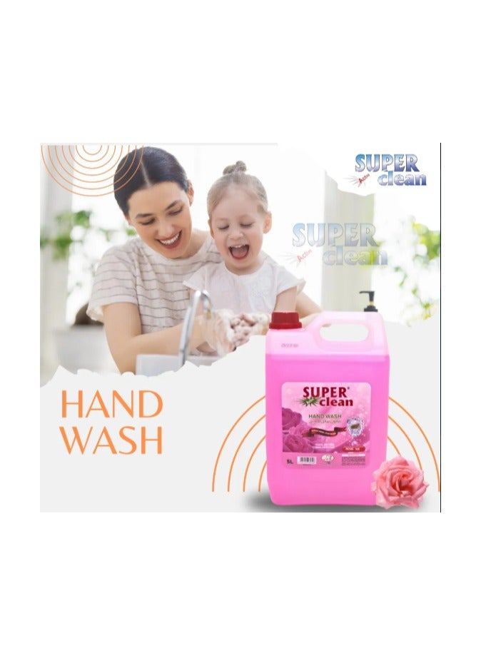 سوبر كلين غسول يدين بالورد 5 لتر | غسول يدين لطيف ومنعش للحماية والنظافة اليومية - Image 3
