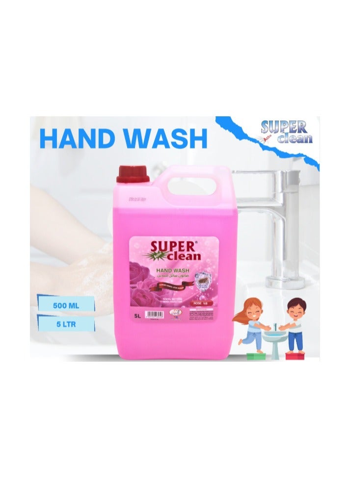 سوبر كلين غسول يدين بالورد 5 لتر | غسول يدين لطيف ومنعش للحماية والنظافة اليومية - Image 5